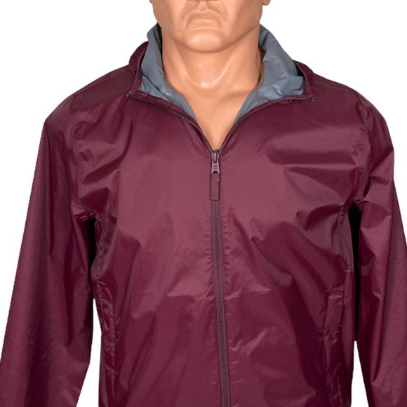 Timberland Men's Wind Waterproof Zip Jacket Raincoat Red Long Sleeve - Picture 2 of 9